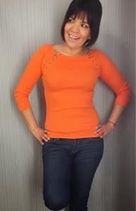 Naranja con rayas en azul Naranja con rayas en azul