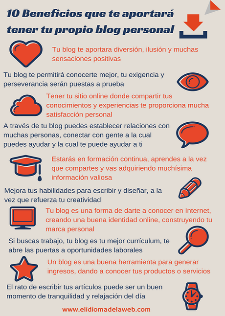 10 beneficios que te aportará tener un blog personal Beneficios que te aportará tener tu propio blog personal