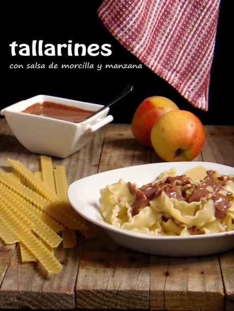 TALLARINES CON SALSA DE MORCILLA Y MANZANA TALLARINES CON SALSA DE MORCILLA Y MANZANA