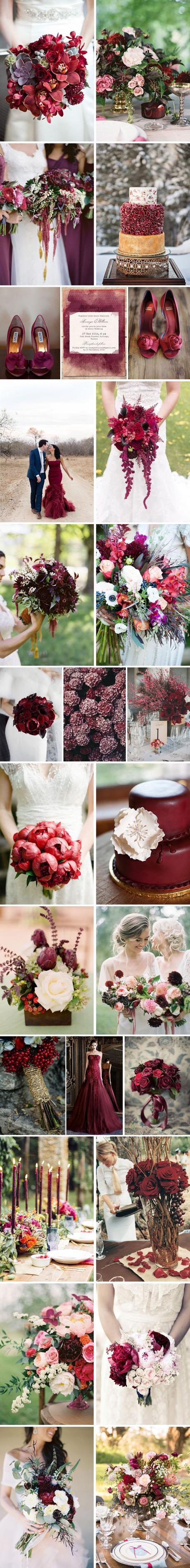Pantone color of 2015 Marsala wedding inspiration