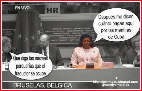 Berta Soler, al Parlamento Europeo en medio de un guirigay