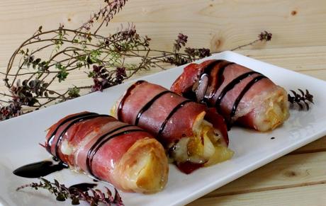 Rollitos de Jamón con Pera y Cebolla Caramelizada