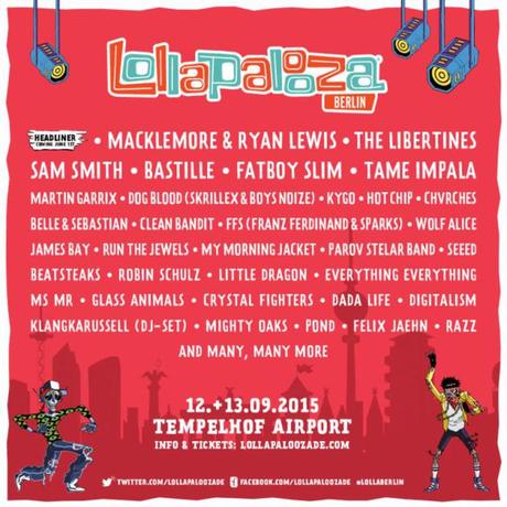 ¡El Lollapalooza de Berlín anuncia sus primeras y grandes confirmaciones! Belle & Sebastian, CHVRCHES, Macklemore & Ryan Lewis, Sam Smith, The Libertines, Everything Everything…