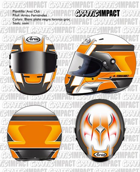 Arai Ck6 Karting pintado para Arnau Fernández