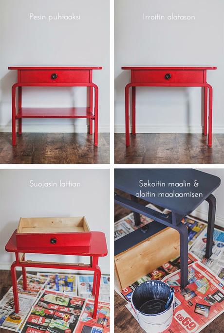 Antes y después de una mesilla con pintura de Chalk Paint (o similar) Antes y después de una mesilla con pintura de Chalk Paint (o similar)