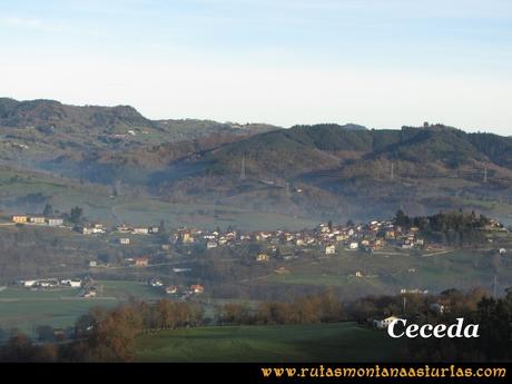 Ruta PR AS-46 Pico Mua: Vista de Ceceda Ruta PR AS-46 Pico Mua: Vista de Ceceda