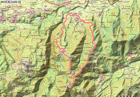 Mapa de la ruta PR AS-46 Picos Múa y Casielles Mapa de la ruta PR AS-46 Picos Múa y Casielles