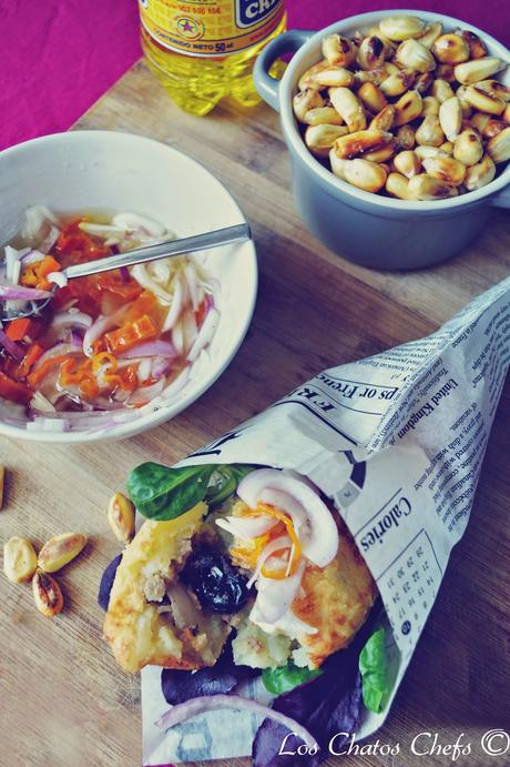 Papas rellenas con salsa criolla. Reto Cooking the Chef. Papas rellenas con salsa criolla. Reto Cooking the Chef.