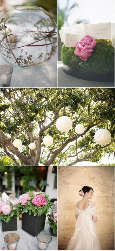 Bodas de estilo nórdico (Bodas Ikea?) y tonos pastel La decoración floral natural y los farolillos para bodas