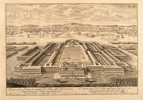 LAS QUINCE MARAVILLAS DE LA ANTIGUEDAD DE FISCHER 012- El palacio de Neron-Entwurf einer historischen Architektur 1721- © Universitätsbibliothek Heidelberg