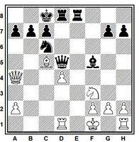 Posición ejemplo del mate de Morphy en la partida de ajedrez Mac Donnell vs Boden, Londres (1869)
