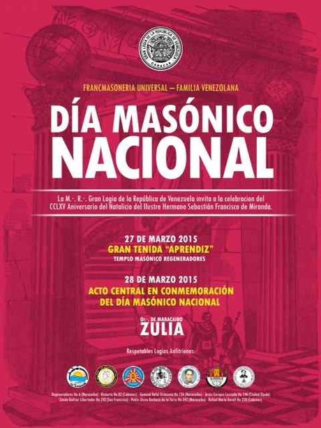El próximo 28 de marzo Venezuela celebrará su Día Nacional Masónico El próximo 28 de marzo Venezuela celebrará su Día Nacional Masónico