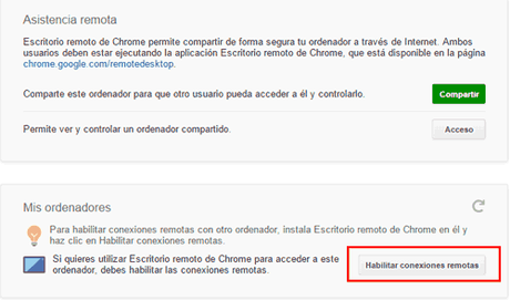 Como controlar tu computadora desde Android utilizando Google Chrome Habilitar conexiones remotas Google Chrome