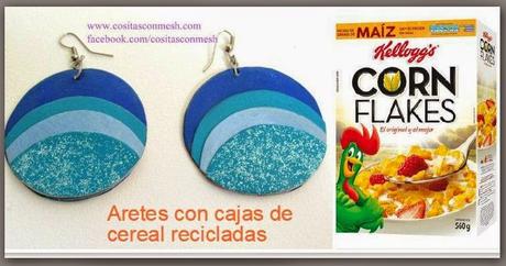 Cómo hacer aretes con cajas de cereal