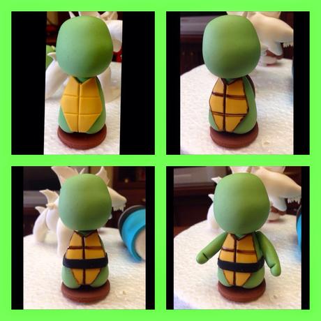 Tarta y paso a paso tortuga ninja en fondant Tarta y paso a paso tortuga ninja en fondant