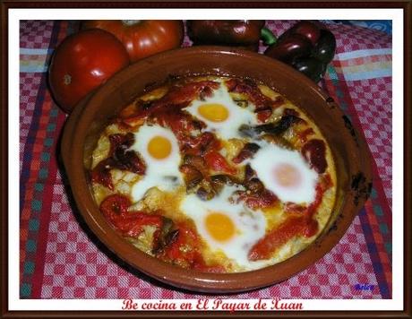 Cazuela de bacalao con pimientos y huevos