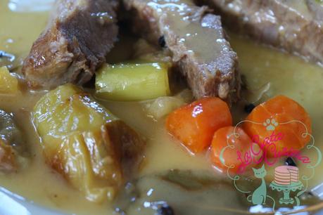 PLUMA IBERICA EN ESCABECHE CON MANZANAS REINETAS PLUMA IBERICA EN ESCABECHE CON MANZANAS REINETAS