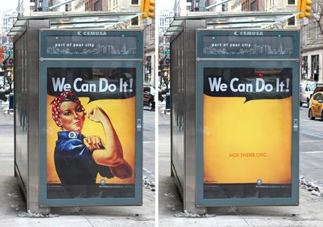 Las mujeres desaparecen de la publicidad de las calles de Nueva York por el Día de la Mujer