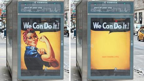Las mujeres desaparecen de la publicidad de las calles de Nueva York por el Día de la Mujer