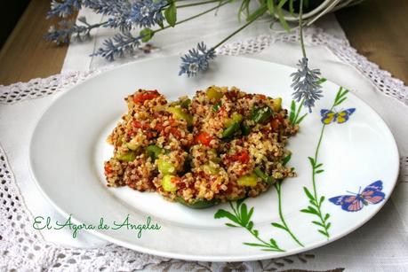 Quinoa y trigo bulgur con verduras El Ágora de Ángeles quinoa, trigo bulgur,verduras