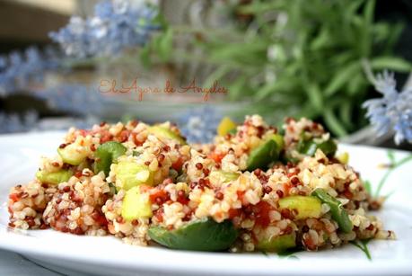 Quinoa y trigo bulgur con verduras El Ágora de Ángeles quinoa, trigo bulgur,verduras