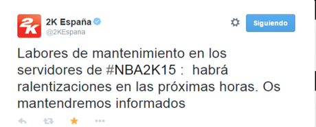 Labores de mantenimiento en los servidores de NBA 2K15 NBA 2K15_labores de mantenimiento