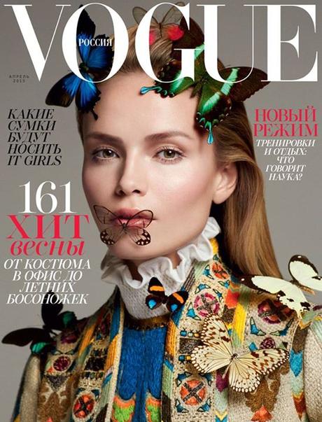 Natasha Poly se cubre de mariposas para Vogue Rusia