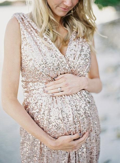 ¡Invitadas embarazadas y... con estilo! vestido paillettes embarazada