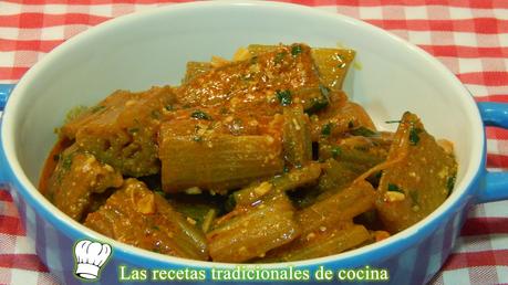 Receta de cardos en salsa de piñones Cardos en salsa de piñones
