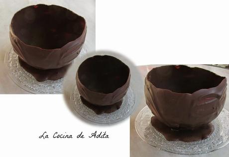 Fresón con nata, en cestos de chocolate Fresón con nata, en cestos de chocolate