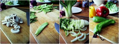 Guiso de pavo con verduras al wok Guiso de pavo con verduras al wok