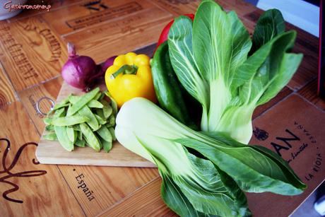 Guiso de pavo con verduras al wok Guiso de pavo con verduras al wok