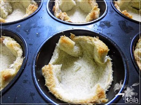 Caballa en ensalada en cestas de pan Caballa en ensalada en cestas de pan