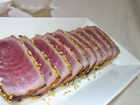 Tataki de atún con ajoblanco - Cocinas del Mundo (Japón)