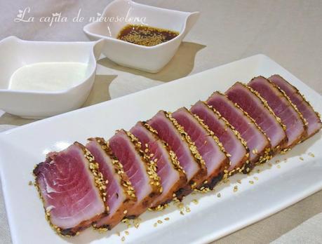 Tataki de atún con ajoblanco - Cocinas del Mundo (Japón)