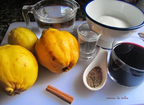 Membrillo en almíbar de vino tinto Membrillo en almíbar de vino tinto