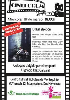 CINEFORUM sobre menores en desamparo organizado por la ONG Crecer Con Futuro cineforum