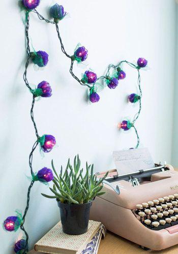 Light + flowers = best decor accessory.