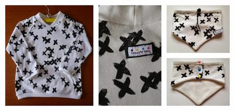 Sudadera sudadera y bufanda polar a juego, estampado mod. X