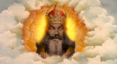 Film still from Monty Python and the Holy Grail (1975) / Python (Monty) Pictures god monty python holy grail dios caballeros mesa cuadrada terry gilliam