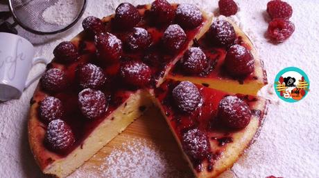 Tarta de frambuesas con requesón Tarta de frambuesas con requesón