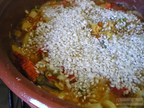 Arroz con bacalao y langostinos (Añadido de arroz) Arroz con bacalao y langostinos (Añadido de arroz)