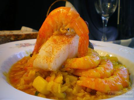 Arroz con bacalao y langostinos Arroz con bacalao y langostinos