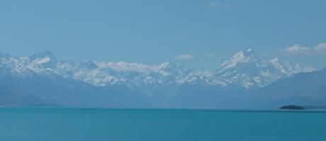 Postales azules, blancas y verdes desde Wanaka Postal blanca y azul desde Nueva Zelanda