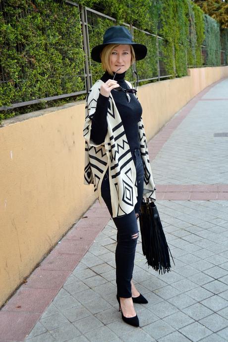 Boho style. Poncho and Stilettos. Boho style. Poncho and Stilettos.