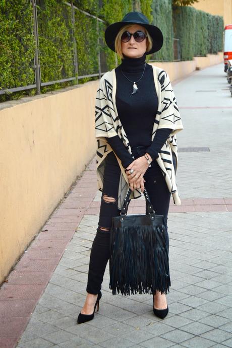 Boho style. Poncho and Stilettos. Boho style. Poncho and Stilettos.