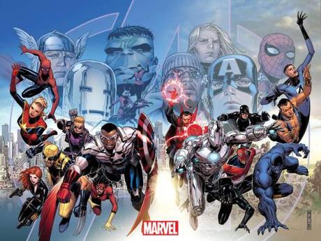 Marvel cerrará 33 colecciones al comienzo de Secret Wars Portadas conectadas de Avengers #44 y New Avengers #33, a cargo de Jim Cheung