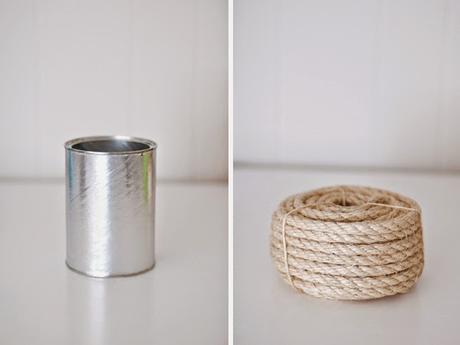 DIY: CÓMO HACER UN FLORERO CON CUERDA Y UNA LATA DE CONSERVAS DIY: CÓMO HACER UN FLORERO CON CUERDA Y UNA LATA DE CONSERVAS