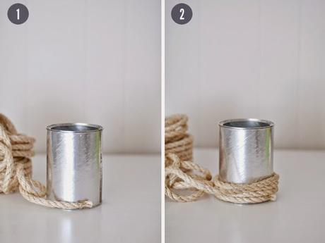 DIY: CÓMO HACER UN FLORERO CON CUERDA Y UNA LATA DE CONSERVAS DIY: CÓMO HACER UN FLORERO CON CUERDA Y UNA LATA DE CONSERVAS