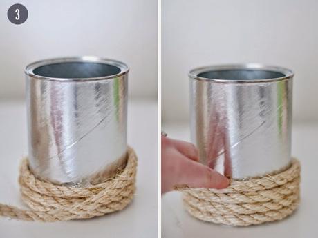 DIY: CÓMO HACER UN FLORERO CON CUERDA Y UNA LATA DE CONSERVAS DIY: CÓMO HACER UN FLORERO CON CUERDA Y UNA LATA DE CONSERVAS